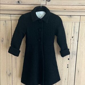 Helena for Neiman Marcus boucle coat. Peter Pan collar & flounce skirt. Tie back